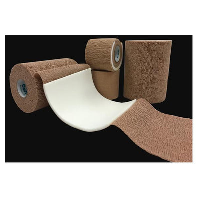 Bandage CoFlex Dressing Elastic 4"x2.5yd LF Sterile Cohesive Tan 8rl/Ca - Surgical Supplies NY